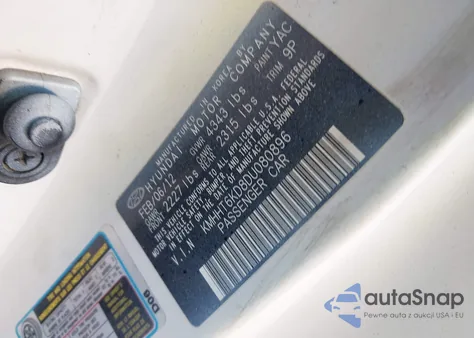 2013 Hyundai Genesis 2.0T из США, поврежденный, VIN KMHHT6KD8DU080896